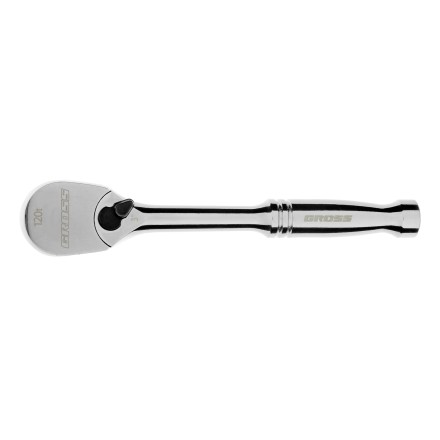 Ключ-трещотка 1/4&quot; Gross 14050, CrV, 120 зубьев, цельнометаллический, хром купить в Когалыме