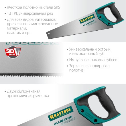 Ножовка по дереву Alligator 15227-35 купить в Когалыме