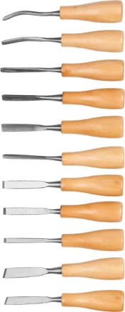 Набор DEXX: Стамески фигурные "МИНИ" с деревянной ручкой, 11шт 1834-H11_z01 купить в Когалыме