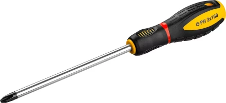 Отвертка STAYER "PROFI" "PROTech", двухкомп рукоятка, намагниченная, Cr-Mo, PH3x150мм 25132-3-15_z02 купить в Когалыме