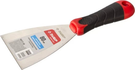 Шпатель ЗУБР "МАСТЕР", профилированное нержавеющее полотно, 2к ручка, 80мм 10072-08 купить в Когалыме