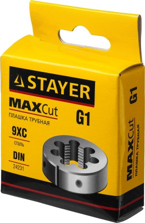 Плашка круглая ручная STAYER &quot;MASTER&quot;, сталь 9ХС, для трубной резьбы G 1`` 28029-1 купить в Когалыме