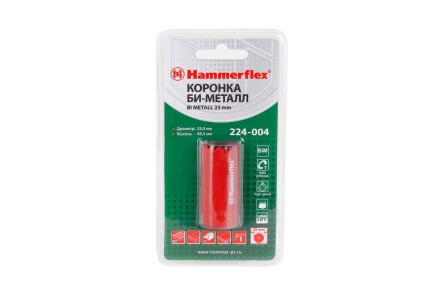 Коронка биметаллическая HAMMER Ф25х38мм 5/8&quot; BiMETALL (224-004) купить в Когалыме