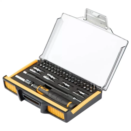 Отвертка с набором бит и торцевых головок для точных работ Denzel 7711599, гибкий привод, 48 шт, CrMo купить в Когалыме