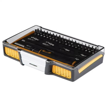 Отвертка с набором бит и торцевых головок для точных работ Denzel 7711599, гибкий привод, 48 шт, CrMo купить в Когалыме