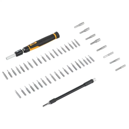 Отвертка с набором бит и торцевых головок для точных работ Denzel 7711599, гибкий привод, 48 шт, CrMo купить в Когалыме