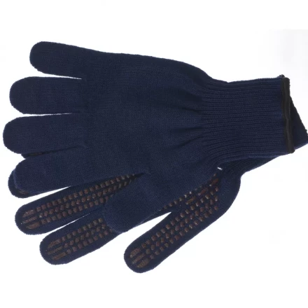 Перчатки трикотажные акрил ПВХгель Протектор синий оверлок Сибртех Россия 68665 купить в Когалыме