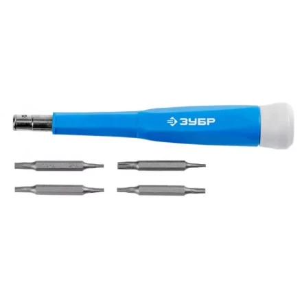 Набор ЗУБР Отвертка "ЭКСПЕРТ" для точных работ,CR-V,сменные двусторонние биты TORX, 5предметов 25621-H5 купить в Когалыме