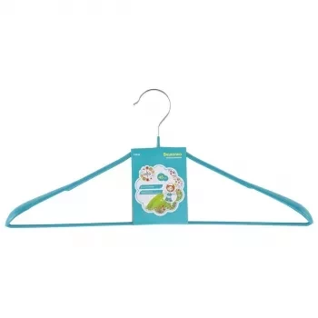 Вешалка метал для верхней одежды с прорезиненным противоскользящим покрытием 45 см бирюзовая ELFE 92926 купить в Когалыме