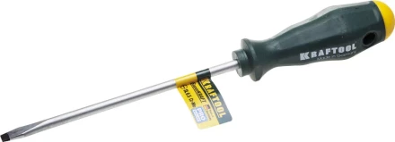 Отвертка KRAFTOOL, Cr-Mo-V закалённый стержень, двухкомпонентная противоскользящ рукоятка, SL 6,5x1,2x150мм 25007-6.5-150 купить в Когалыме