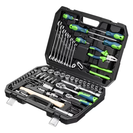 Набор инструментов Сибртех 13394, 1/2", 1/4", пластиковый кейс 76 предметов купить в Когалыме