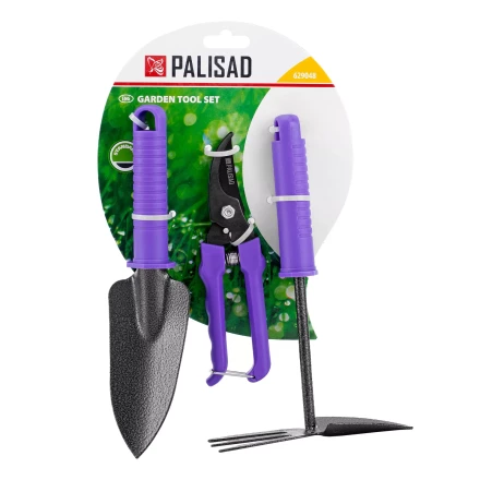 Набор садового инструмента с секатором Palisad 629048, пластиковые рукоятки, 3 предмета, Standard купить в Когалыме