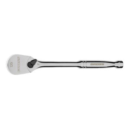 Ключ-трещотка 3/8&quot; Gross 14051, CrV, 120 зубьев, цельнометаллический, хром купить в Когалыме