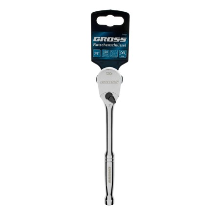 Ключ-трещотка 3/8&quot; Gross 14051, CrV, 120 зубьев, цельнометаллический, хром купить в Когалыме