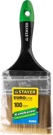 STAYER “KANEKARON-EURO”. Кисть плоская, искусственная щетина, деревянная ручка, 100мм 0106-100 купить в Когалыме