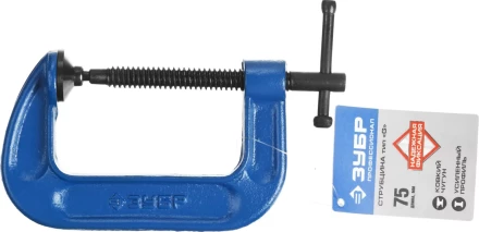 Струбцина  ЗУБР "ПРОФЕССИОНАЛ" тип "G", корпус - ковкий чугун, 75мм 32245-075_z01 купить в Когалыме