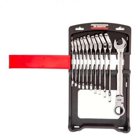 Набор ключей комбинированных Matrix трещоточных шарнирных 11 шт 14796 купить в Когалыме