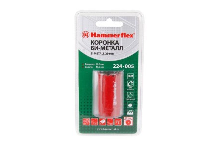 Коронка биметаллическая HAMMER Ф29х38мм 5/8&quot; BiMETALL (224-005) купить в Когалыме