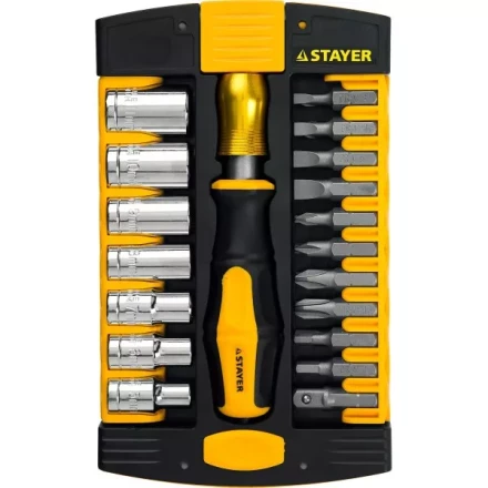 Набор STAYER "MASTER" HERCULES: Отвертки, Cr-V, эргономичная двухкомпонентная рукоятка, 30предм, в боксе 25055-H30 купить в Когалыме