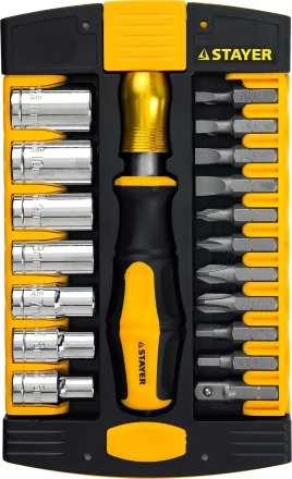 Набор STAYER "MASTER" HERCULES: Отвертки, Cr-V, эргономичная двухкомпонентная рукоятка, 30предм, в боксе 25055-H30 купить в Когалыме