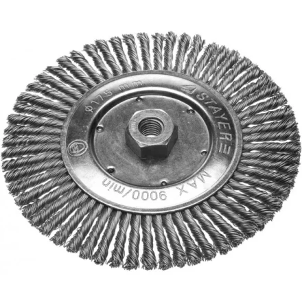 ЗУБР "ПРОФЕССИОНАЛ". Щетка дисковая для УШМ, плетеные пучки стальной проволоки 0,5мм, 175ммхМ14 35192-175_z02 купить в Когалыме