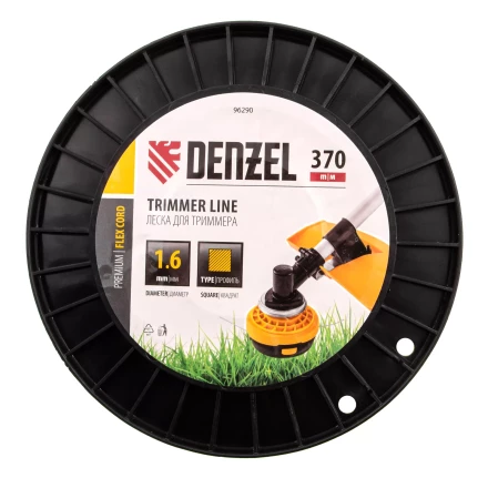 Леска для триммера квадрат 1,6мм х 370м, на DIN катушке FLEX CORD// Denzel 96290 купить в Когалыме