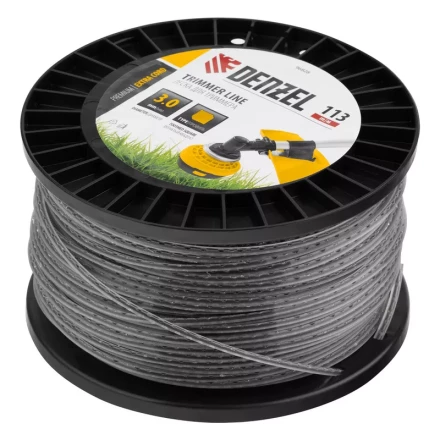 Леска для триммера двухкомпонентная зубчатый квадрат, 3,0мм х 113м, на DIN кат. EXTRA CORD// Denzel 96828 купить в Когалыме