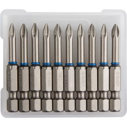 Биты ЗУБР "ЭКСПЕРТ" торсионные кованые, обточенные, хромомолибденовая сталь, тип хвостовика E 1/4", PZ1, 50мм, 10шт 26013-1-50-10 купить в Когалыме