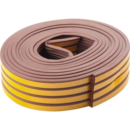 Уплотнитель 6 м профиль "E" коричневый СИБРТЕХ 93944 купить в Когалыме