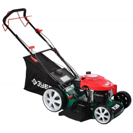 Газонокосилка ЗУБР бензиновая, самоход, 10 ступ. (25-75мм), 65л травосборник, мульчирование, 173см3, 510мм, 4.3кВт ЗГКБ-510СТ купить в Когалыме