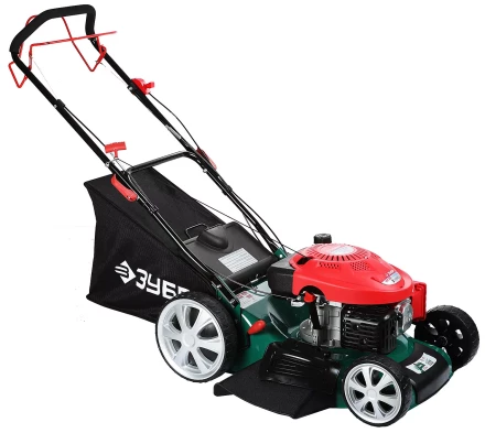 Газонокосилка ЗУБР бензиновая, самоход, 10 ступ. (25-75мм), 65л травосборник, мульчирование, 173см3, 510мм, 4.3кВт ЗГКБ-510СТ купить в Когалыме