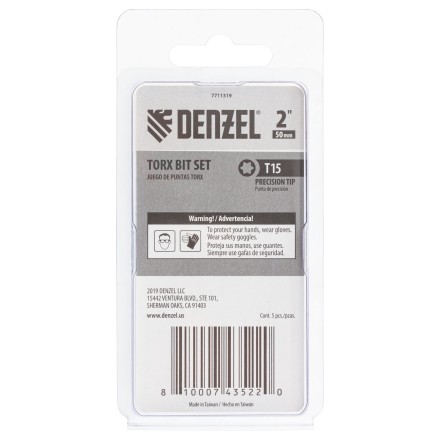 Бита T15x50, 5 шт. Denzel 7711319 купить в Когалыме