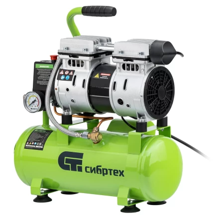 Компрессор безмаслянный малошумный Сибртех МБ 750/10,750 Вт, 10 л, 150 л/мин 58001 купить в Когалыме