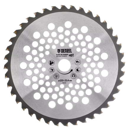 Диск для триммера Denzel, 255 х 25,4  40 зубьев, 96381 купить в Когалыме