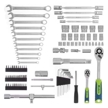 Набор инструментов Сибртех 13396 , 1/2", 1/4", пластиковый кейс 89 предметов купить в Когалыме