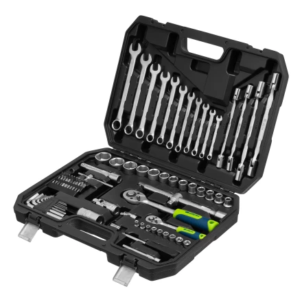 Набор инструментов Сибртех 13396 , 1/2", 1/4", пластиковый кейс 89 предметов купить в Когалыме