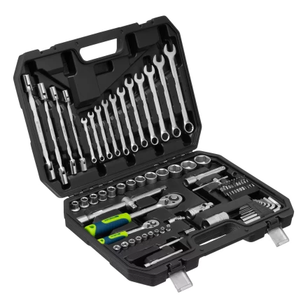 Набор инструментов Сибртех 13396 , 1/2", 1/4", пластиковый кейс 89 предметов купить в Когалыме