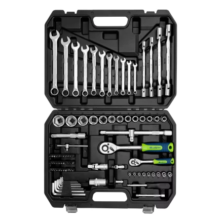 Набор инструментов Сибртех 13396 , 1/2", 1/4", пластиковый кейс 89 предметов купить в Когалыме