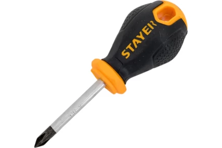 Отвертка STAYER &quot;MASTER&quot;, двухкомпонентная рукоятка, магнитный наконечник, &quot;STUBBY&quot; ( бочка ), PH1x38мм 2510-38-1_z03 купить в Когалыме