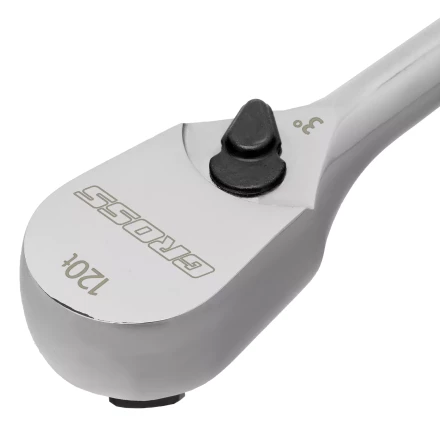 Ключ-трещотка 1/2" Gross 14052, CrV, 120 зубьев, цельнометаллический, хром купить в Когалыме