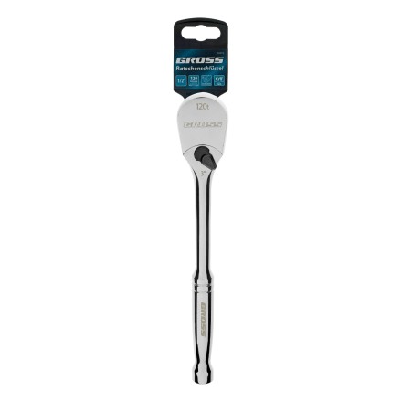 Ключ-трещотка 1/2&quot; Gross 14052, CrV, 120 зубьев, цельнометаллический, хром купить в Когалыме