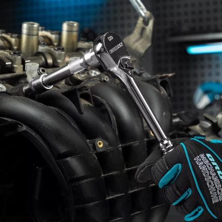 Ключ-трещотка 1/2" Gross 14052, CrV, 120 зубьев, цельнометаллический, хром купить в Когалыме