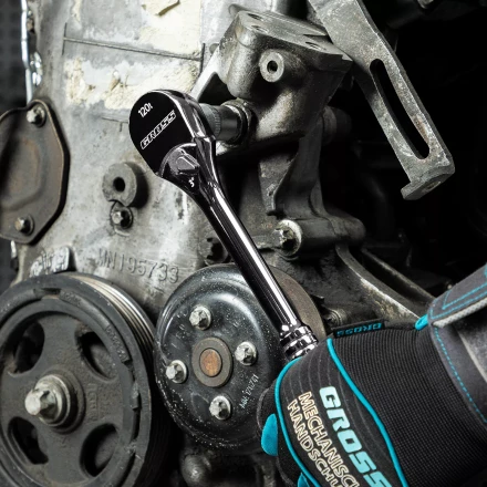 Ключ-трещотка 1/2" Gross 14052, CrV, 120 зубьев, цельнометаллический, хром купить в Когалыме