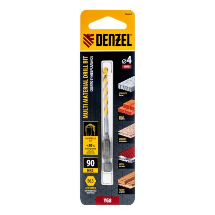 Сверло универсальное, Multi cut, 4 мм Denzel 706005 купить в Когалыме