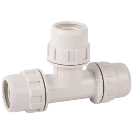 Тройник ЗУБР "ШиреФит" соединительный "штуцер с гайкой - штуцер с гайкой - штуцер с гайкой", 26мм 51505-26 купить в Когалыме