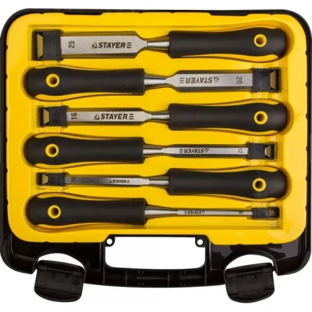 Набор cтамесок с двухкомпонентными ручками, 6/10/12/16/20/25мм, 6шт, STAYER Profi 18205-H6 купить в Когалыме