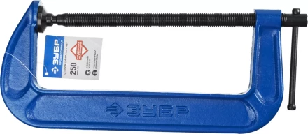 Струбцина  ЗУБР "ПРОФЕССИОНАЛ" тип "G", корпус - ковкий чугун. 250мм 32245-250_z01 купить в Когалыме