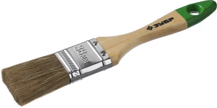 Кисть плоская  ЗУБР "ЛАЗУРЬ-МАСТЕР", смешанная щетина, деревянная ручка, 38мм 4-01009-038 купить в Когалыме