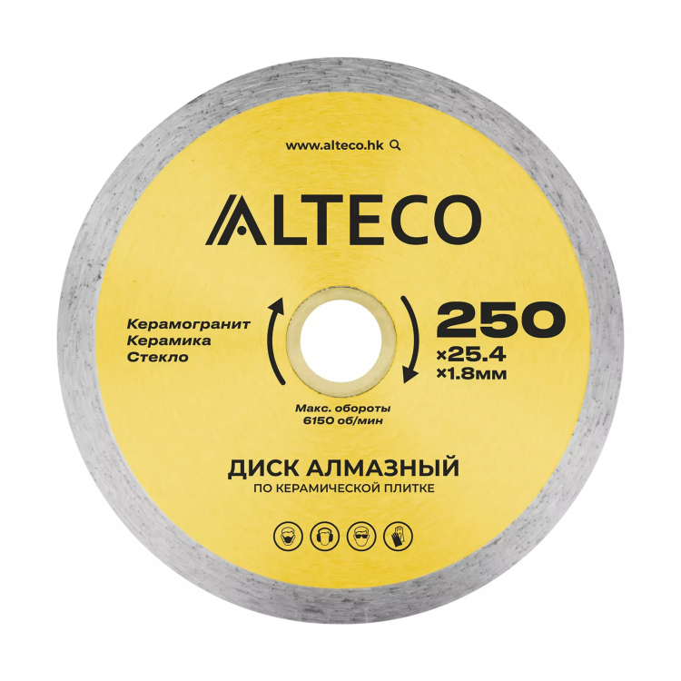 Диск алмазный по керамической плитке ALTECO 250x25.4x1.8 мм 66528 купить в Когалыме
