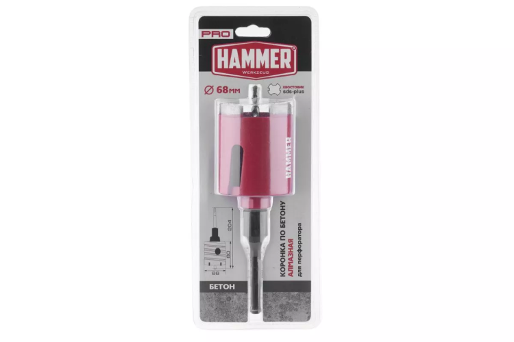 Коронка алмазная HAMMER Ф 68мм (242-503) купить в Когалыме